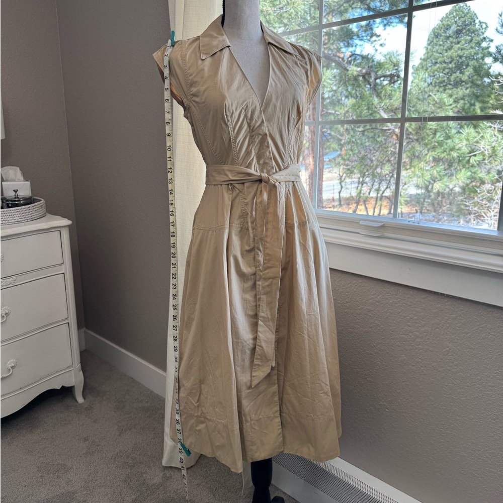 NWT Anthropology Maeve Fit Flare Tan/Khaki dress XS Petite, XSP, 0-2